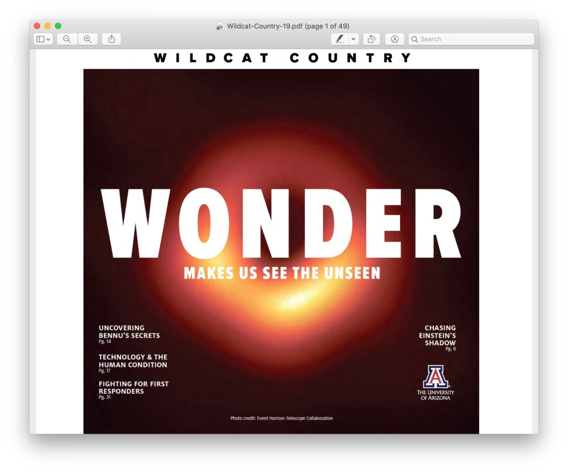Physiology Students/Alums Featured in Wildcat Country; Distributed to 500,000 Readers Physiology Students/Alums Featured in Wildcat Country; Distributed to 500,000 Readers